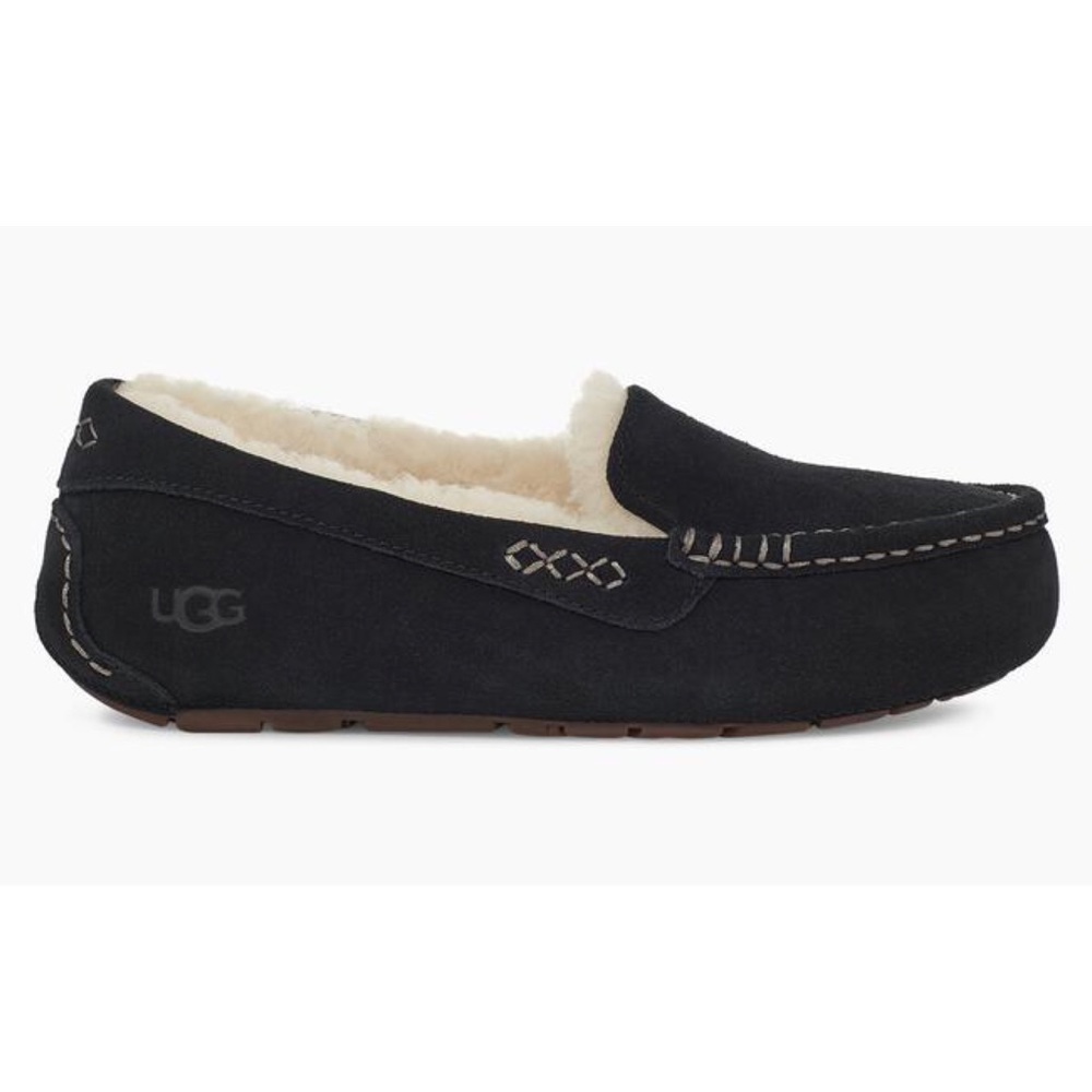 UGG Australia Ansley Black Slippers Moccasins Women’s Size 10 NEW In Box